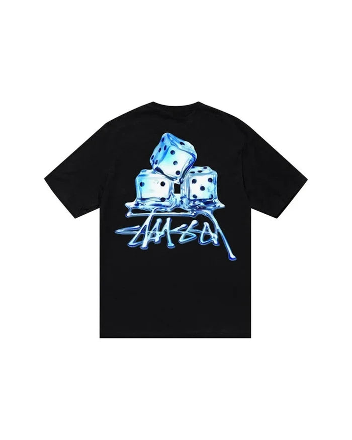 STUSSY melted tee black