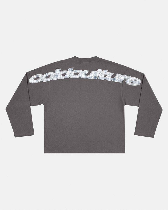 TARTAN DISTRESS CURVED LONGSLEEVE BLACK - Cold Culture