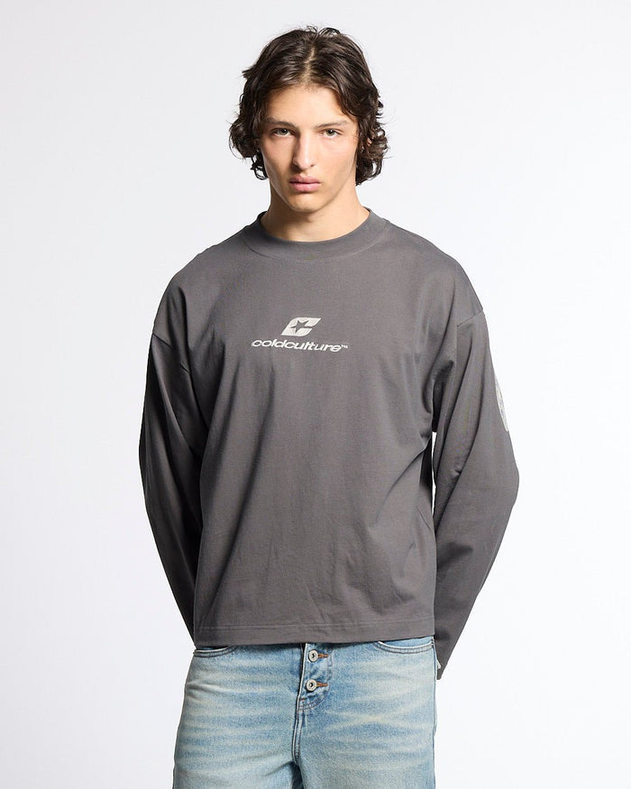 TARTAN DISTRESS CURVED LONGSLEEVE BLACK - Cold Culture