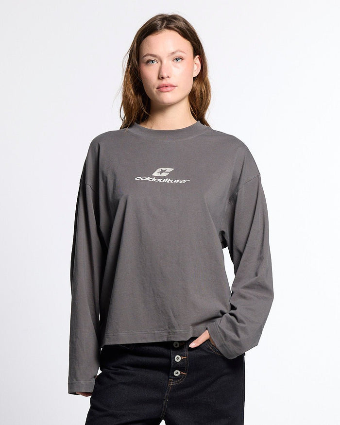 TARTAN DISTRESS CURVED LONGSLEEVE BLACK - Cold Culture