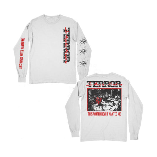terror This World White Long Sleeve front and back