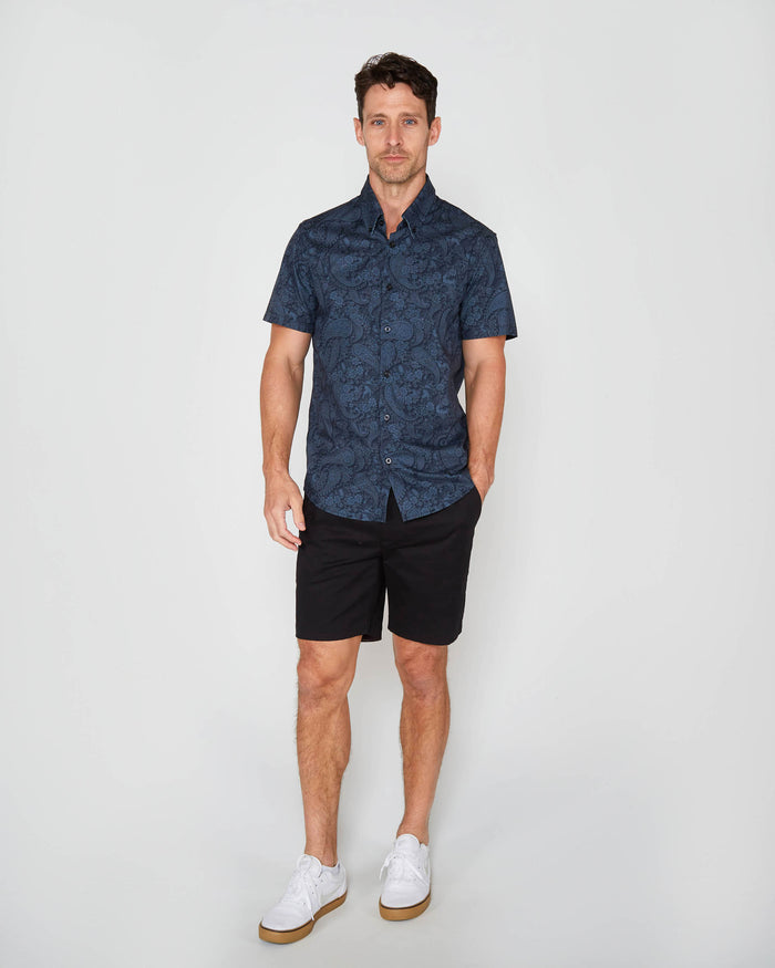 TIM PAISLEY ROMANCE SHIRT -  NAVY