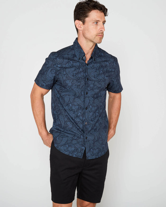 TIM PAISLEY ROMANCE SHIRT -  NAVY