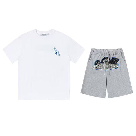 Trapstar TSL Short Set White/Grey/Blue