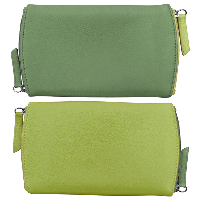 Two Tone Double Zip Eyeglass Case