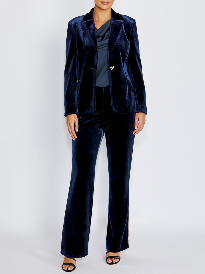 Valencia Navy Velour Pant
