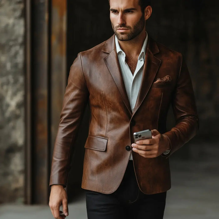 Valkyrie Blazer Dark Brown - Nappa Leather