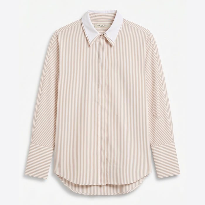 virginia top in ivory/tan stripe