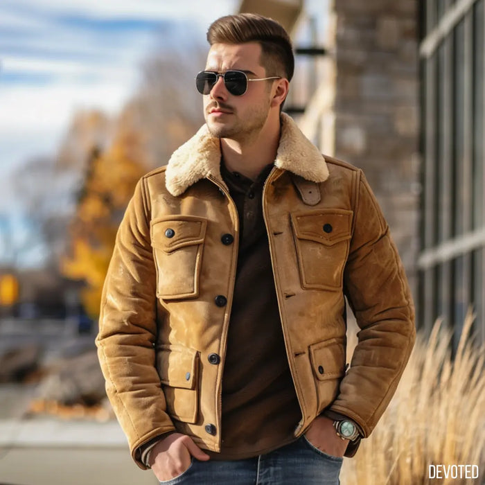 Westland Jacket Tan - Nappa Suede