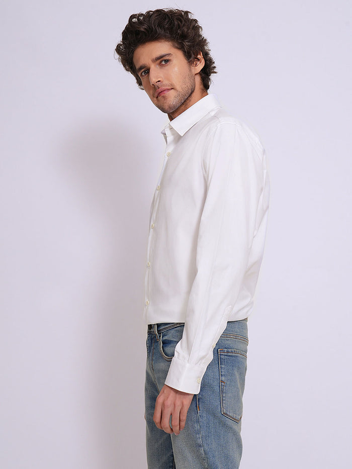 White Cotton Formal Shirt