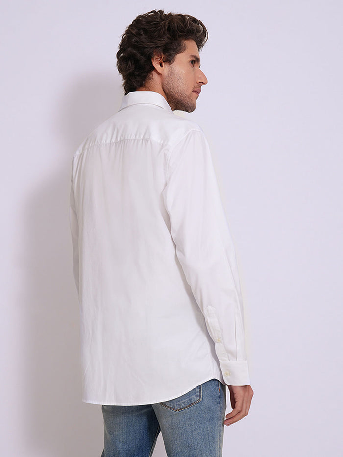 White Cotton Formal Shirt