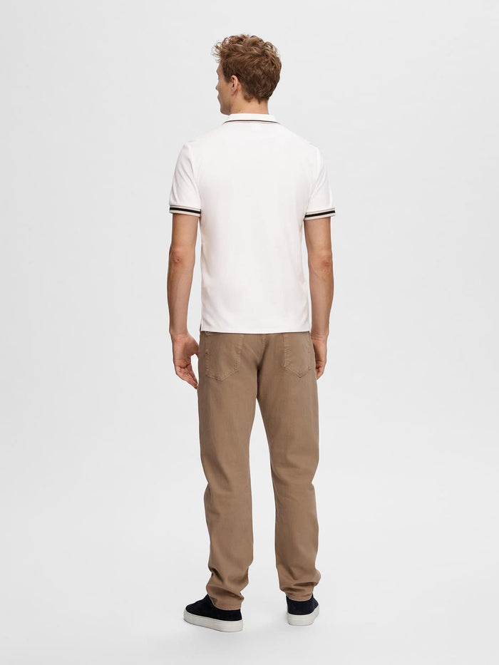 White Cotton Zipped Polo T-shirt