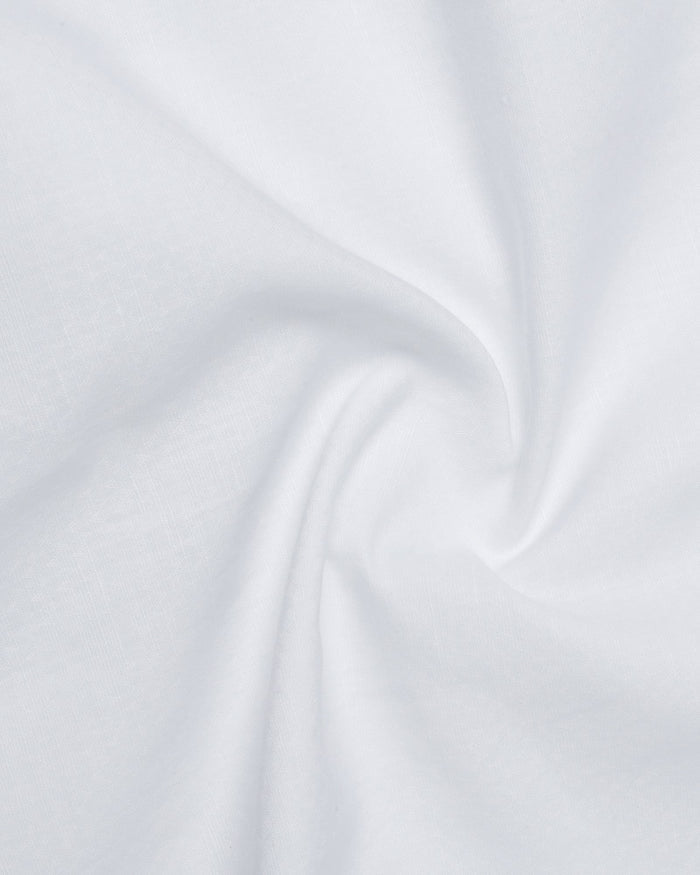 White Linen Textured Shirt - Kross
