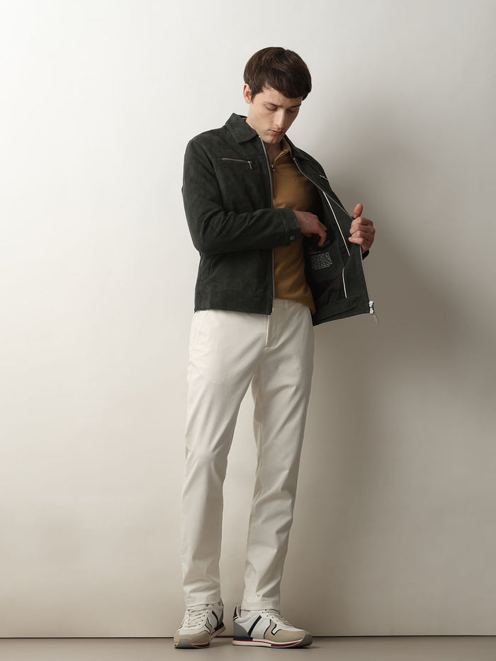 White Mid Rise Slim Fit Chinos