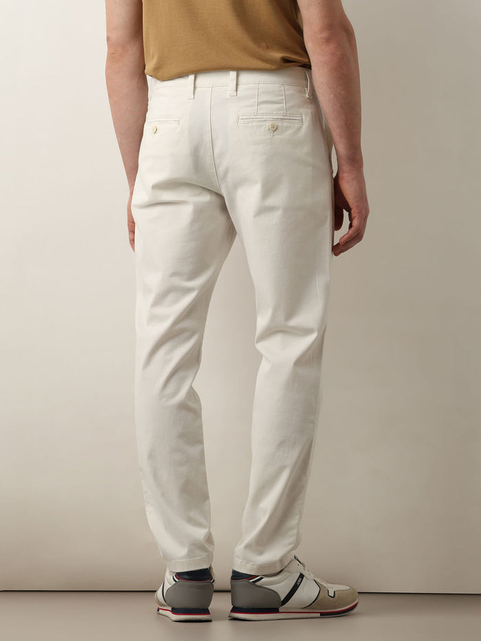 White Mid Rise Slim Fit Chinos