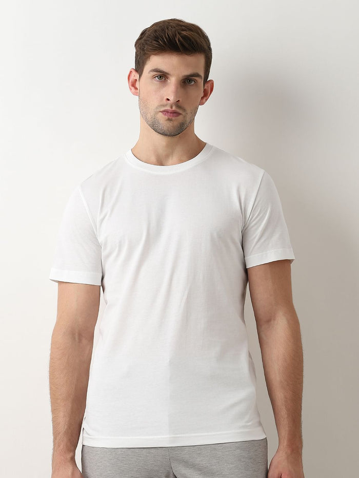 White Organic Cotton Crew Neck T-shirt