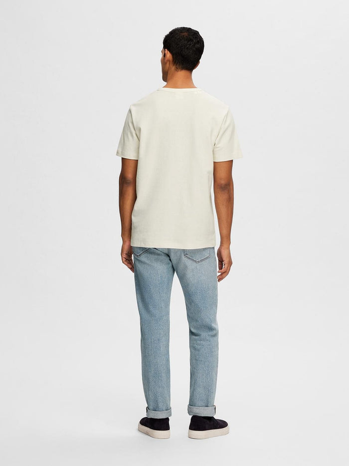 White Pique Crew Neck T-shirt