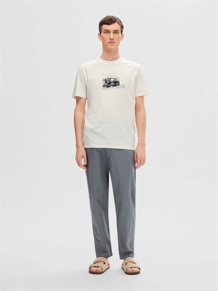 White Printed Crew Neck T-shirt