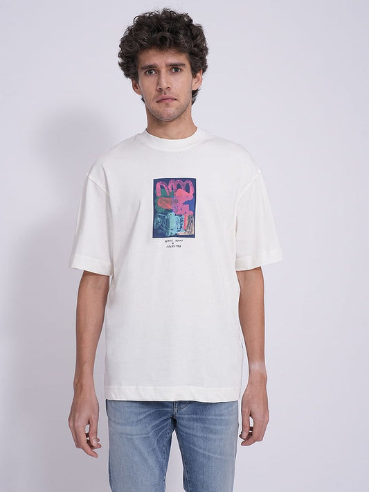 White Printed Organic Cotton T-Shirt
