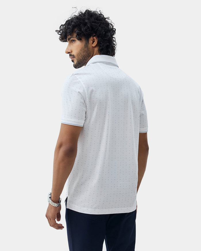 White Printed Polo - Kima