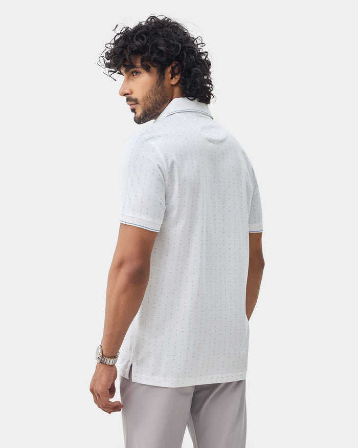 White Printed Polo - Kima