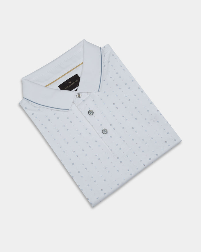 White Printed Polo - Kima