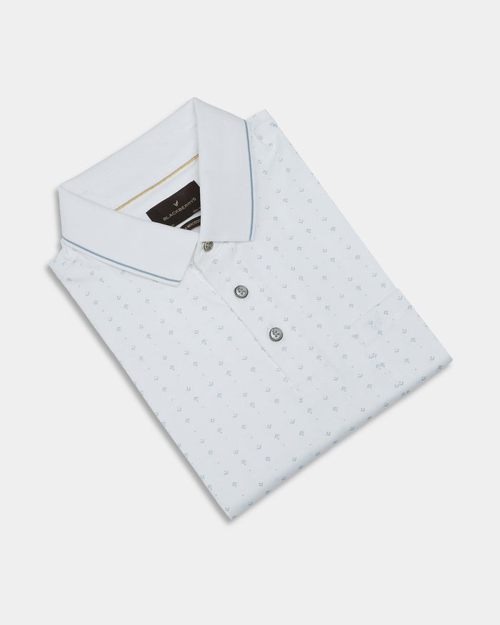 White Printed Polo - Kima