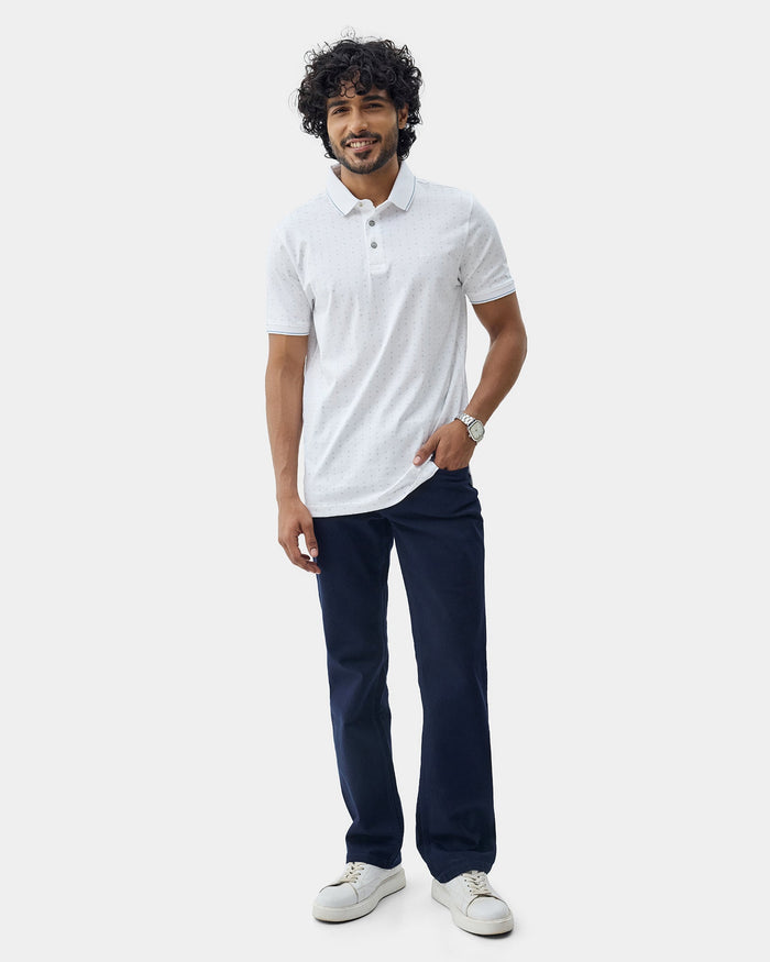 White Printed Polo - Kima