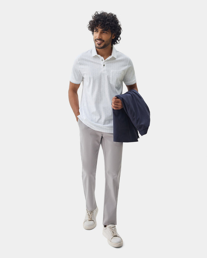 White Printed Polo - Kima