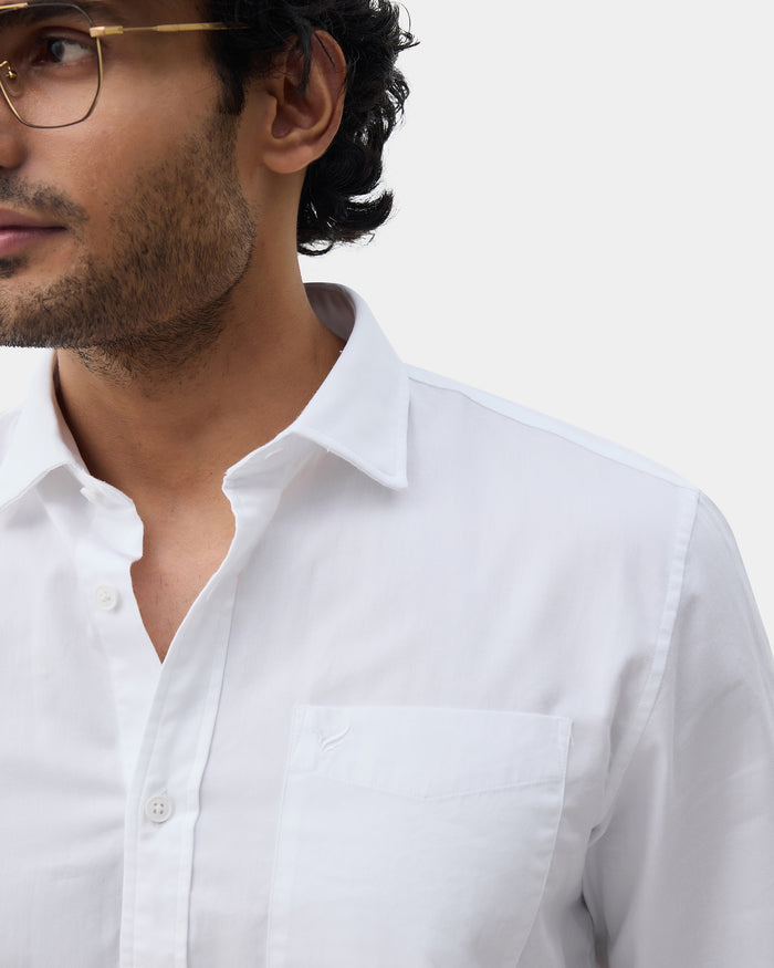 White Solid Shirt - Zento