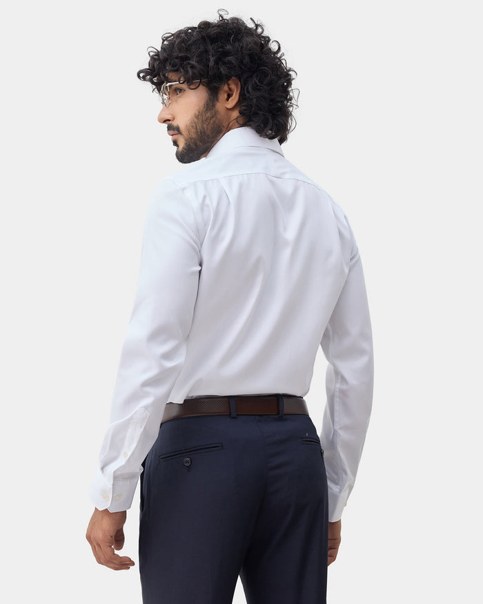 White Unwrinkle Textured Shirt - P31