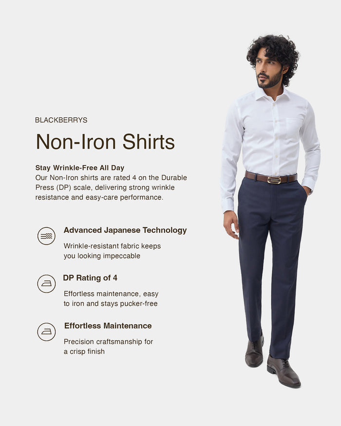 White Unwrinkle Textured Shirt - P31