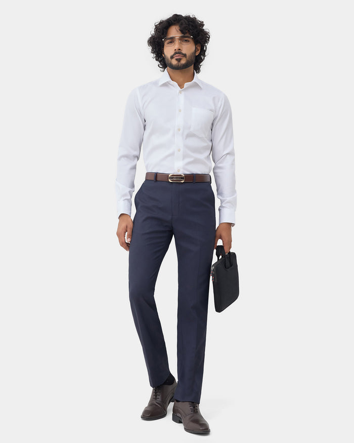 White Unwrinkle Textured Shirt - P31