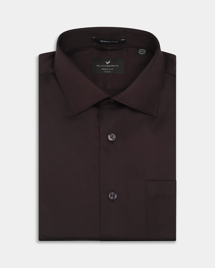 Wine Solid Shirt - Sylvia
