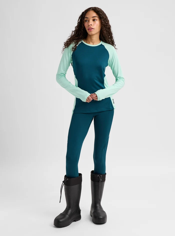 Product image of Women's Burton Synthetic Midweight Base Layer Crew[Variant:Atlantic Teal / Spring Frost]