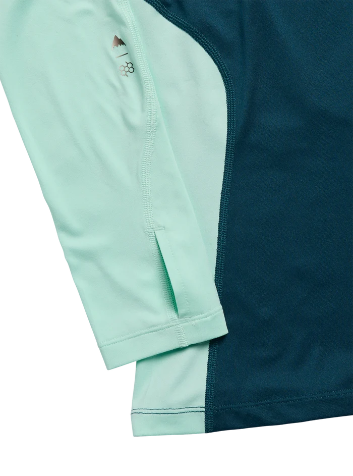 Product image of Women's Burton Synthetic Midweight Base Layer Crew[Variant:Atlantic Teal / Spring Frost]