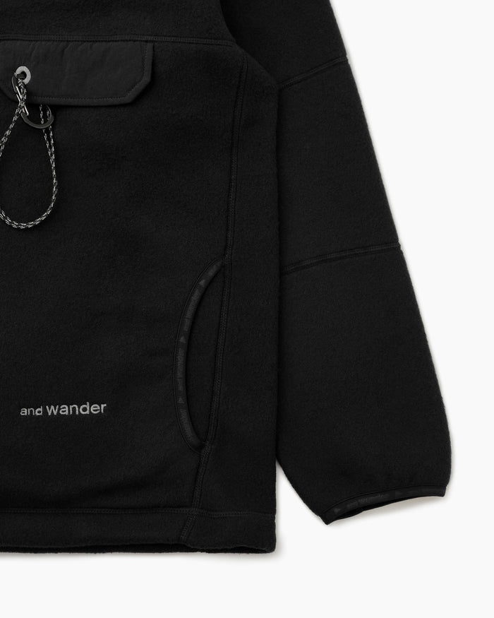 Wool Fleece Pullover Black