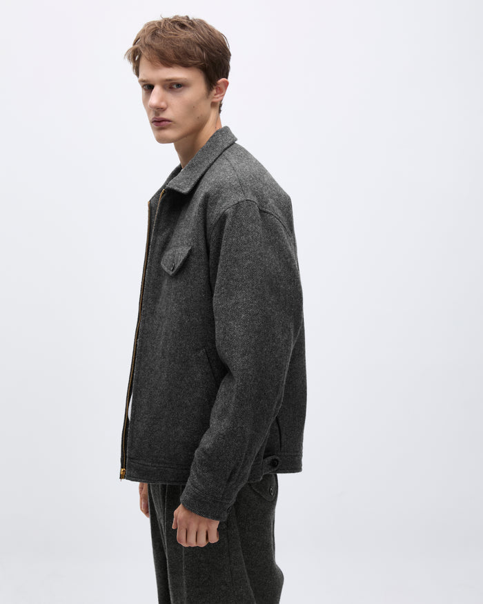 Wool Swing Jacket Charcoal