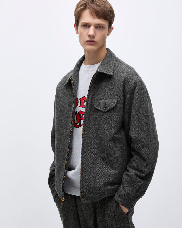 Wool Swing Jacket Charcoal