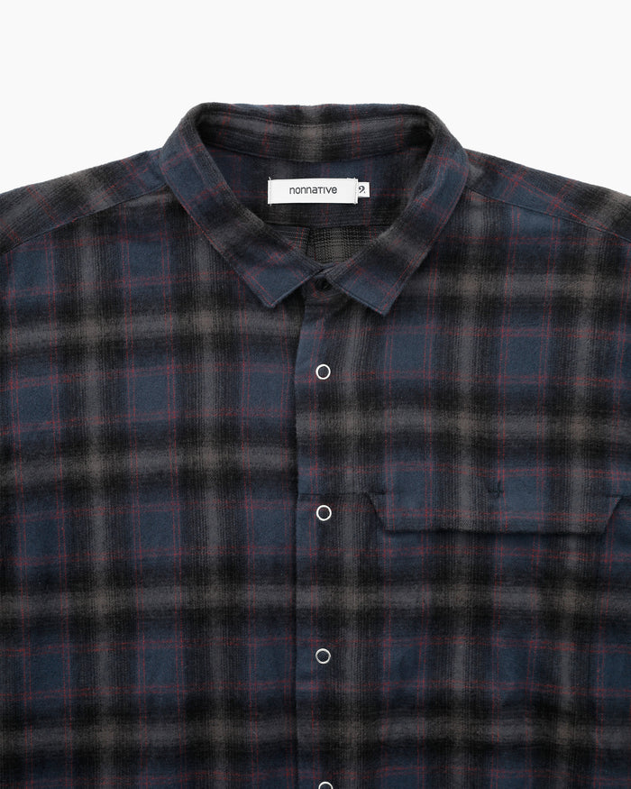 Worker Zip Shirt Navy