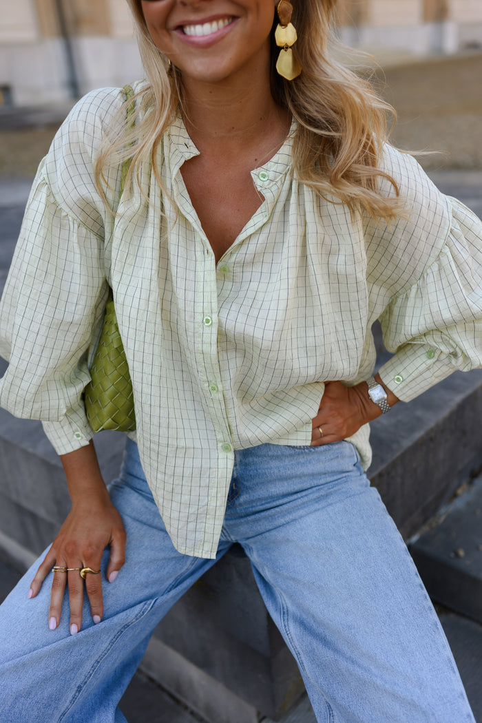 Yellow Checkered Dorine Blouse