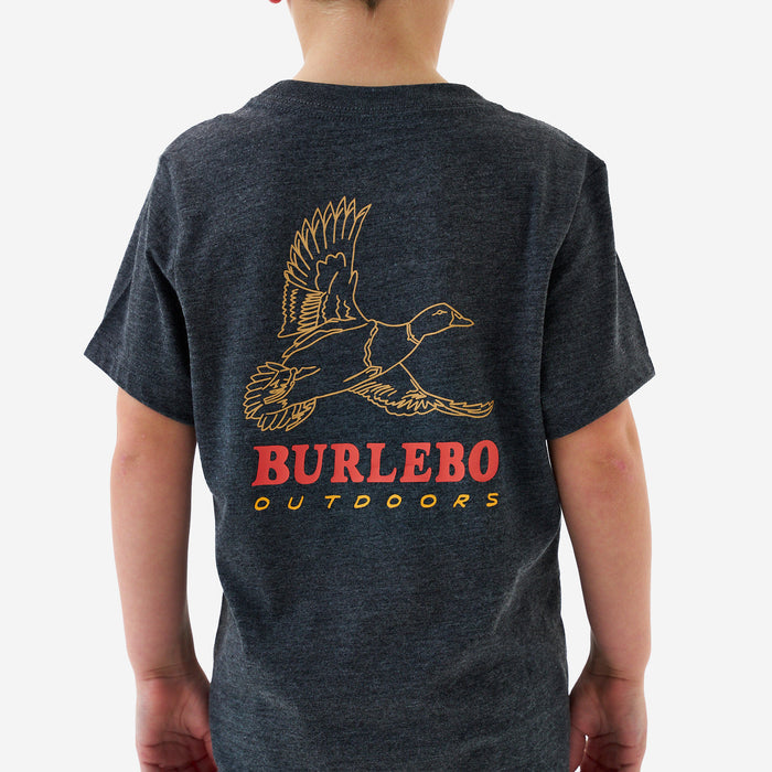 Youth Short Sleeve Tee - Duck Wild - Heather Black