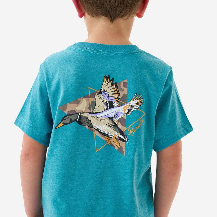 Youth Short Sleeve Tee - Pintail Diving Duck - Cyan